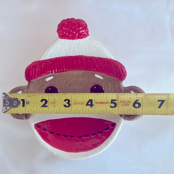 Gently Used  Beautiful Set Of 6  Ceramic Serving Plates& Candy Holder Christmas - Picture 13 of 16